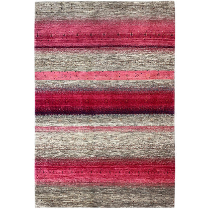 Gabbeh Exklusiver Teppich Rosa/Grau 294x199 cm - German Carpet Shop