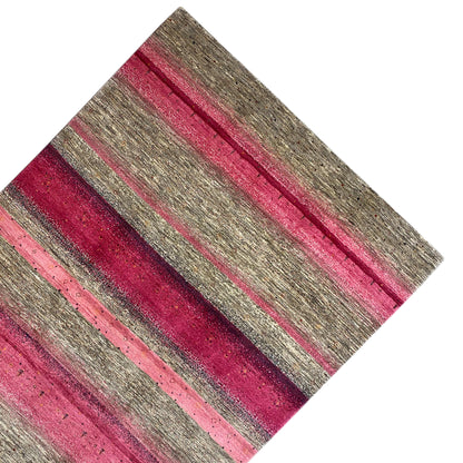 Gabbeh Exklusiver Teppich Rosa/Grau 298x251 cm - German Carpet Shop