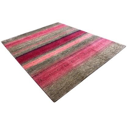 Gabbeh Exklusiver Teppich Rosa/Grau 297x251 cm - German Carpet Shop