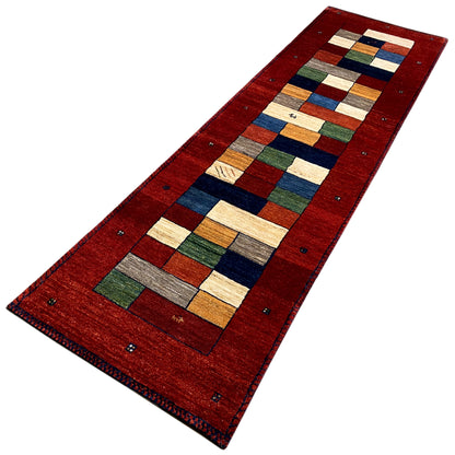 Roter Gabbeh Teppich Läufer 301x78 cm - German Carpet Shop
