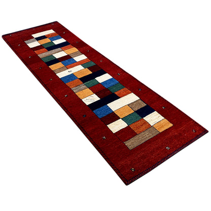 Roter Gabbeh Teppich Läufer 242x81 cm - German Carpet Shop