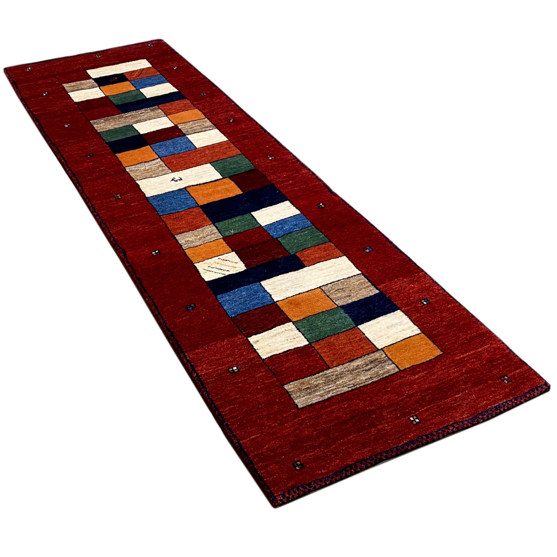 Roter Gabbeh Teppich Läufer 246x78 cm - German Carpet Shop