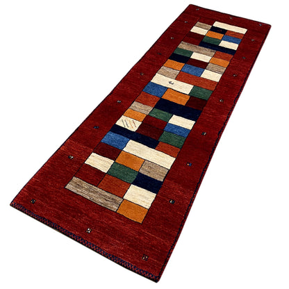 Roter Gabbeh Teppich Läufer 246x78 cm - German Carpet Shop