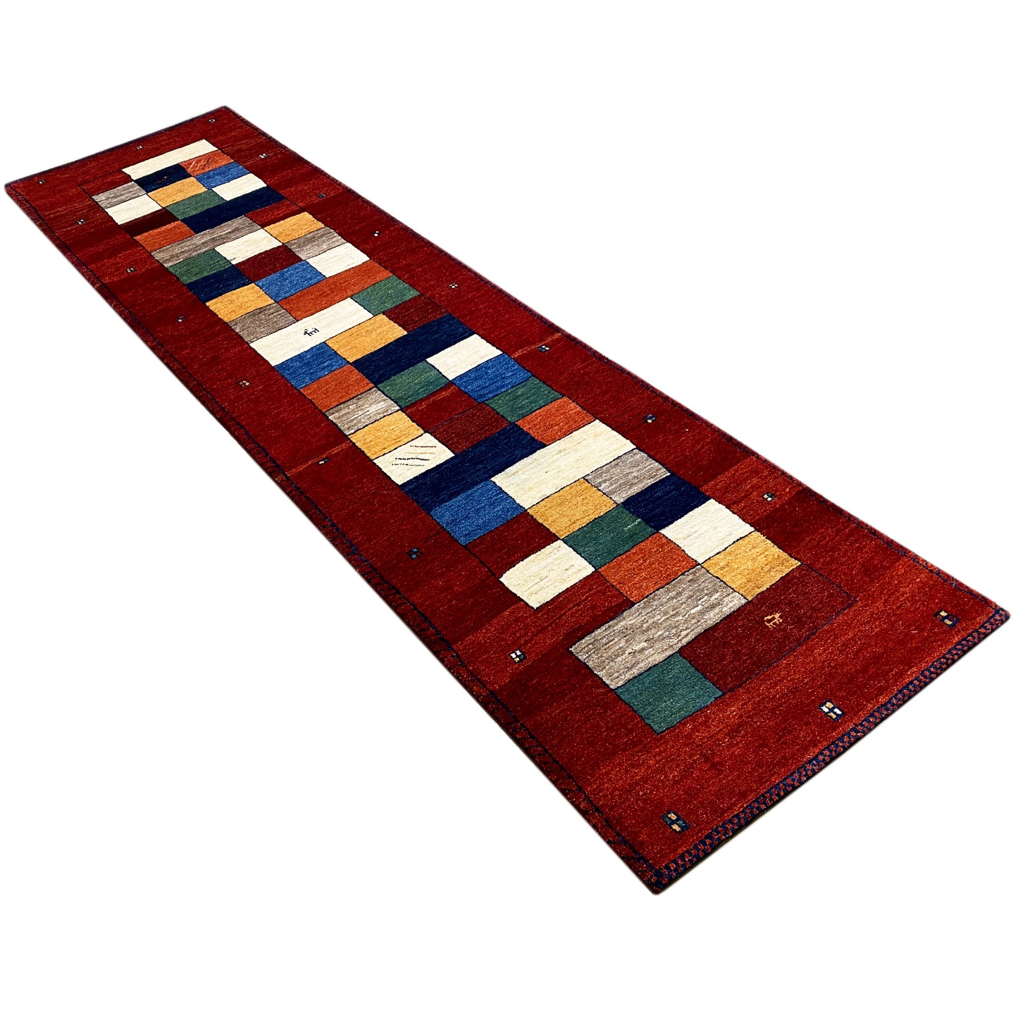 Roter Gabbeh Teppich Läufer 294x84 cm - German Carpet Shop