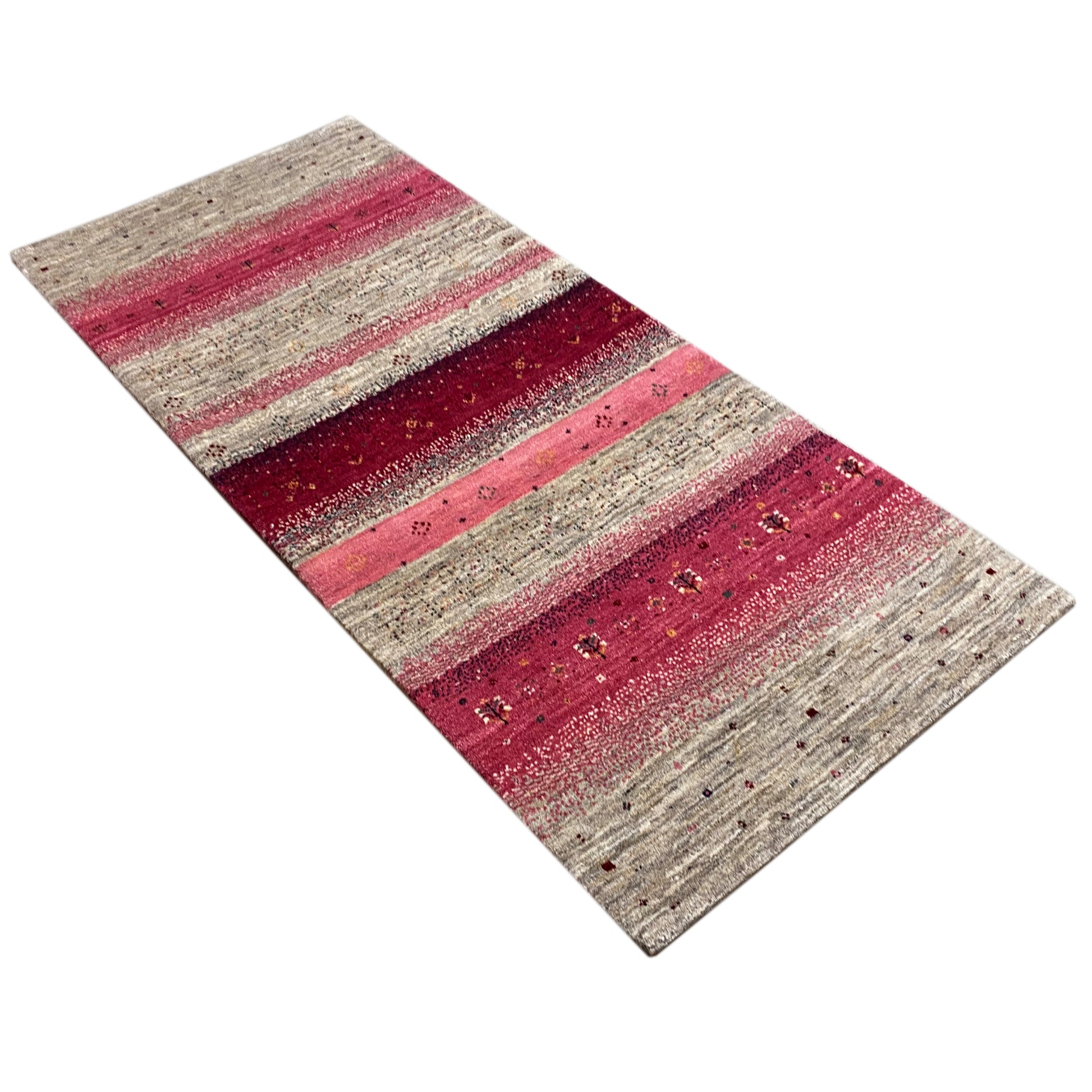 Rosa Gabbeh Teppich Läufer 190x80 cm - German Carpet Shop