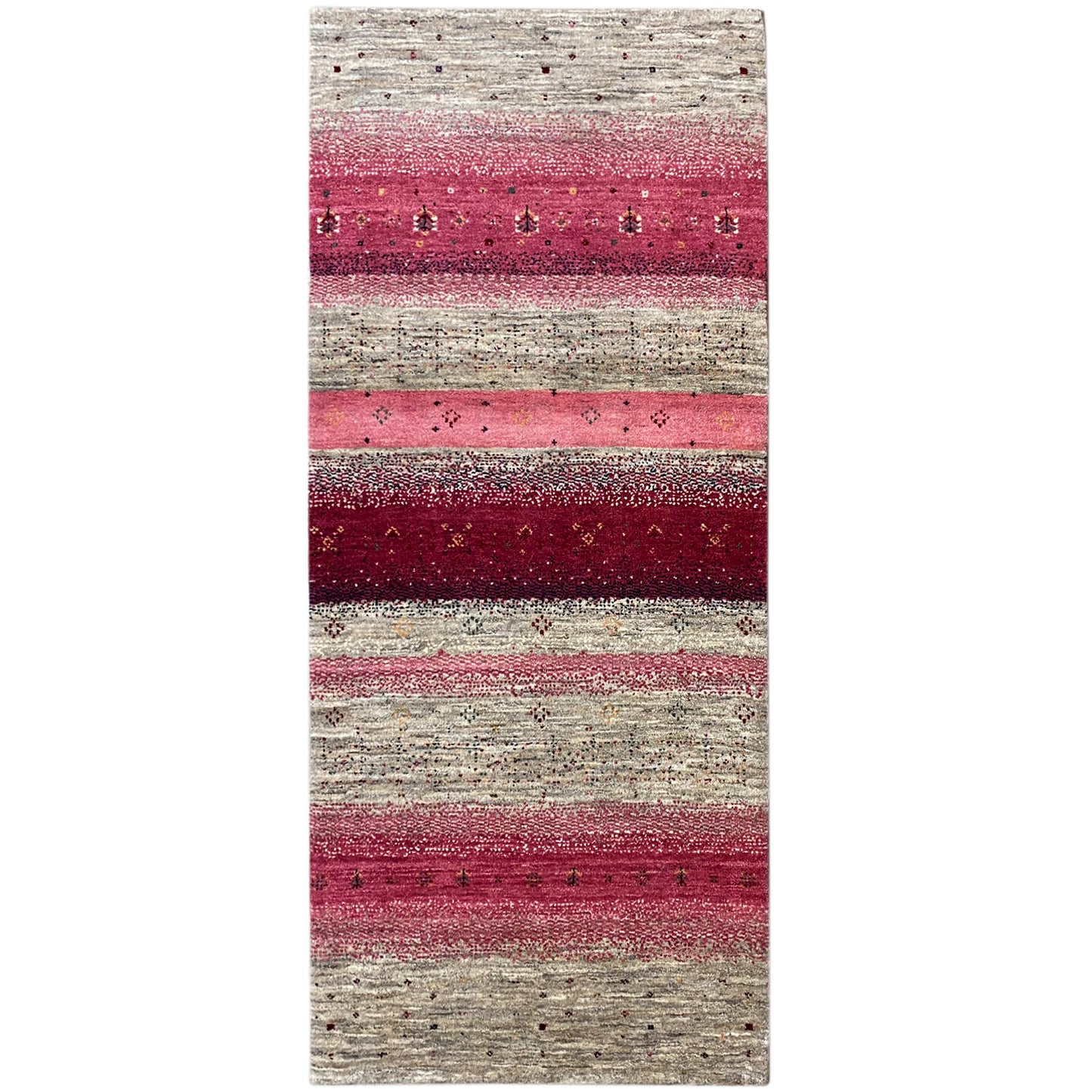 Rosa Gabbeh Teppich Läufer 190x80 cm - German Carpet Shop