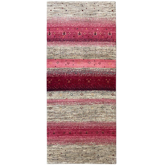 Rosa Gabbeh Teppich Läufer 190x80 cm - German Carpet Shop