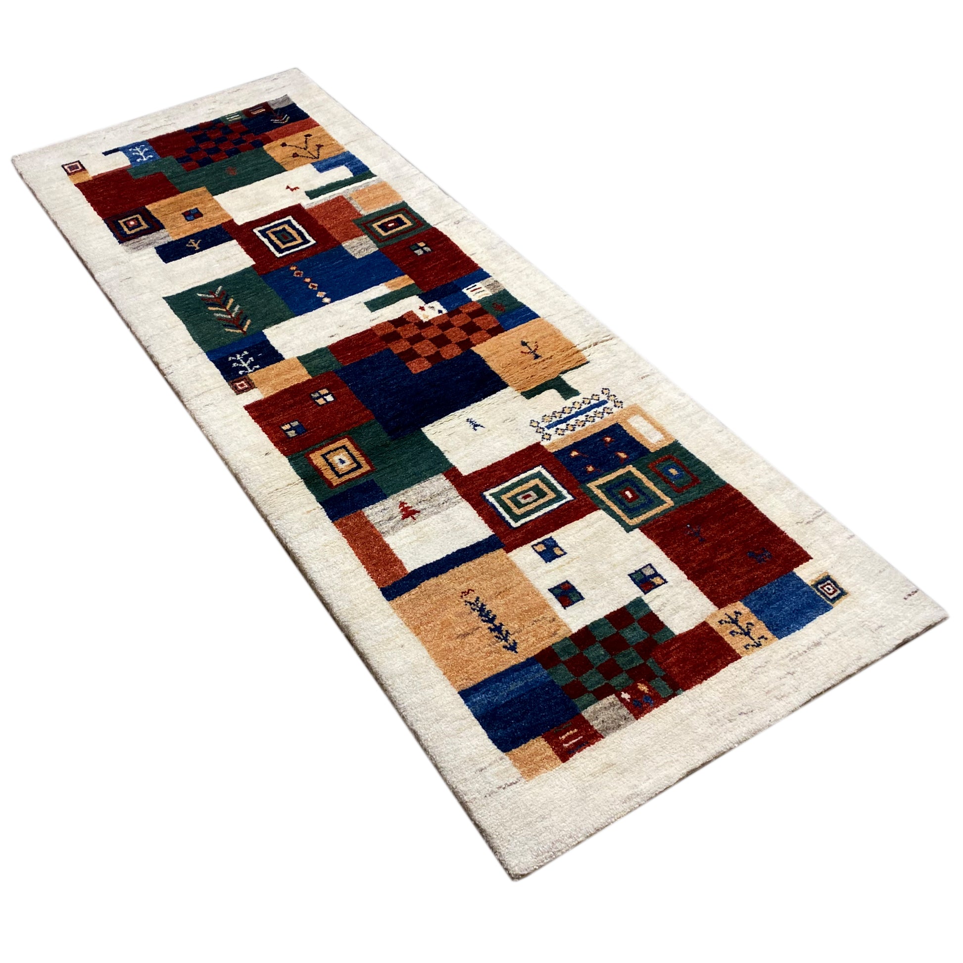 Mehrfarbiger Gabbeh Teppich 196x78 cm - German Carpet Shop