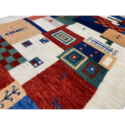 Mehrfarbiger Gabbeh Teppich 196x78 cm - German Carpet Shop