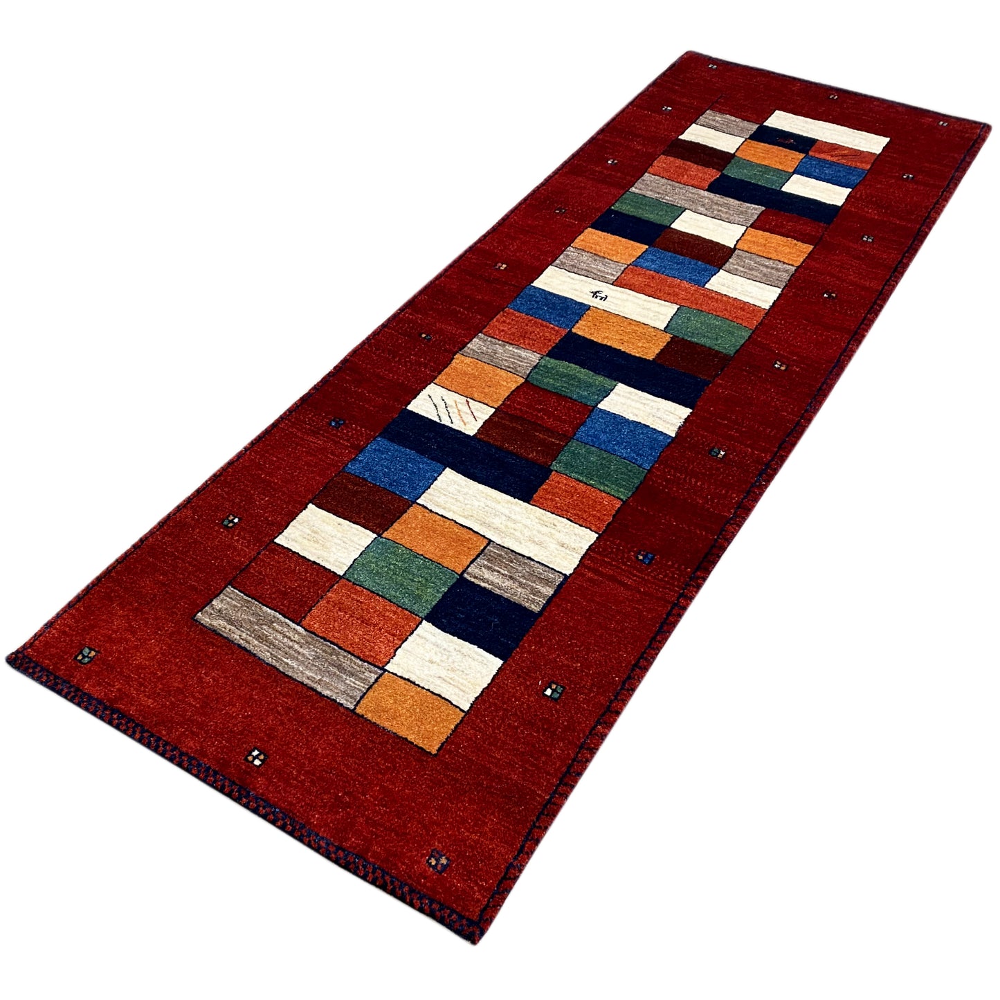 Roter Gabbeh Teppich Läufer 248x80 cm - German Carpet Shop