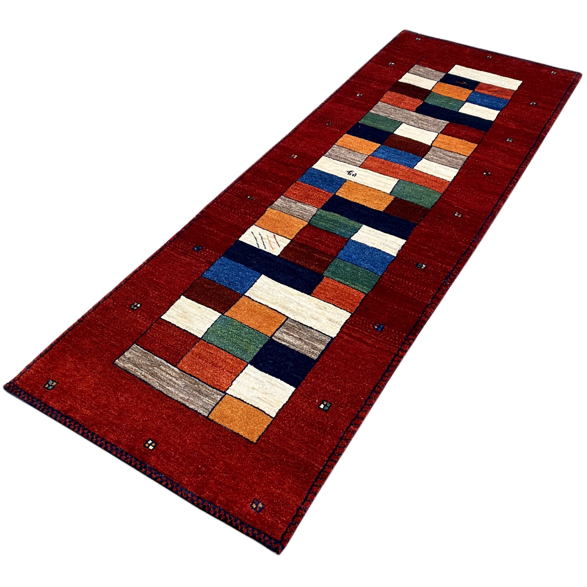 Roter Gabbeh Teppich Läufer 248x80 cm - German Carpet Shop