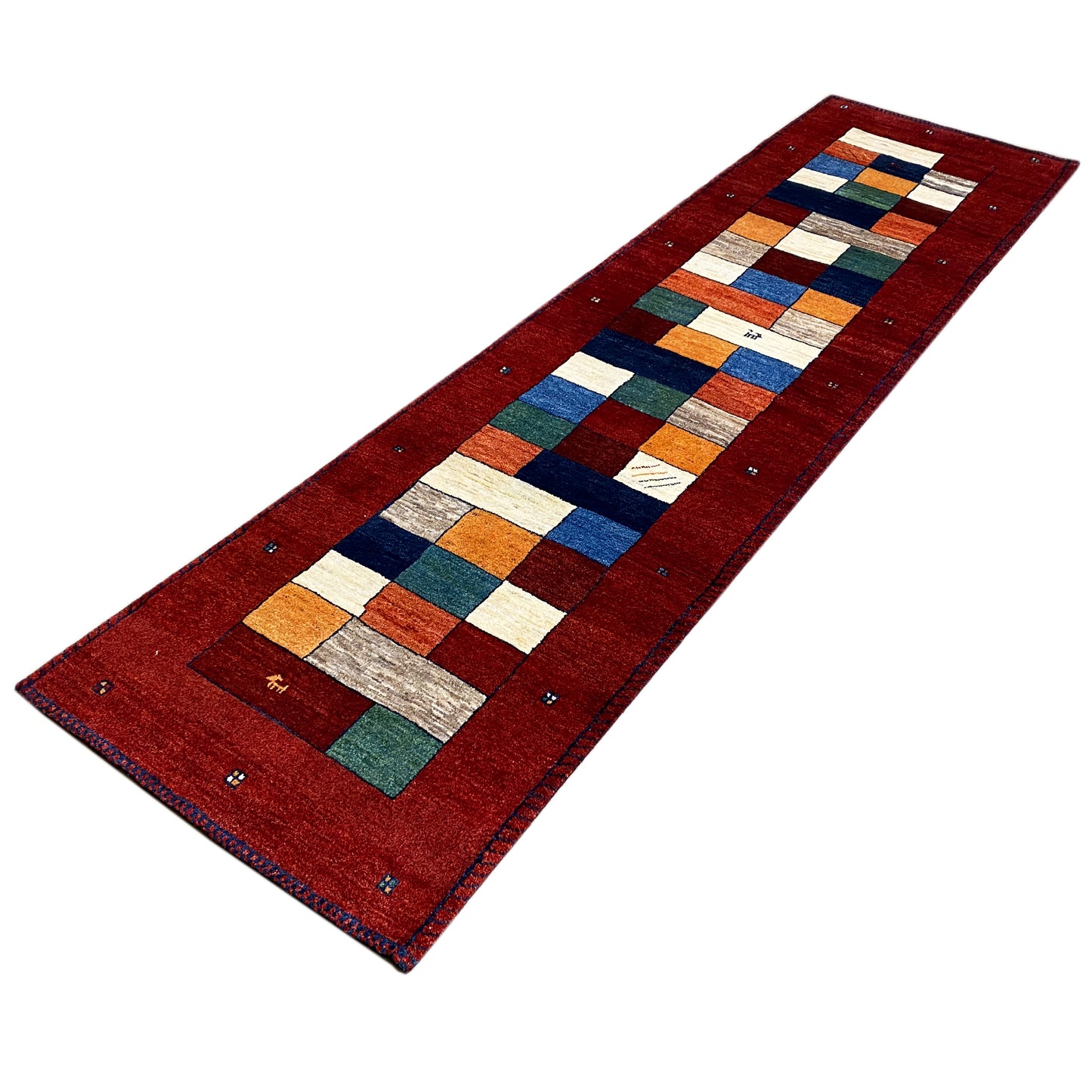 Roter Gabbeh Teppich Läufer 296x77 cm - German Carpet Shop