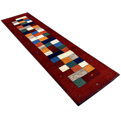 Roter Gabbeh Teppich Läufer 299x78 cm - German Carpet Shop