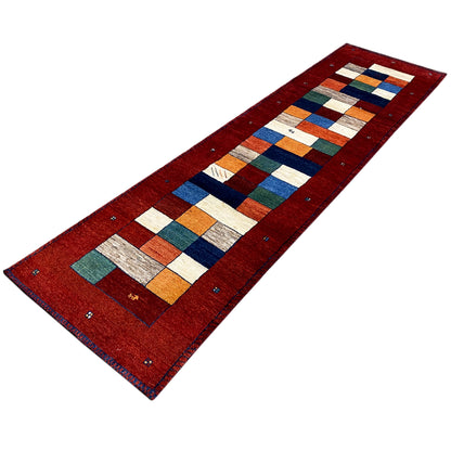 Roter Gabbeh Teppich Läufer 299x78 cm - German Carpet Shop