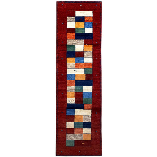 Roter Gabbeh Teppich Läufer 299x78 cm - German Carpet Shop