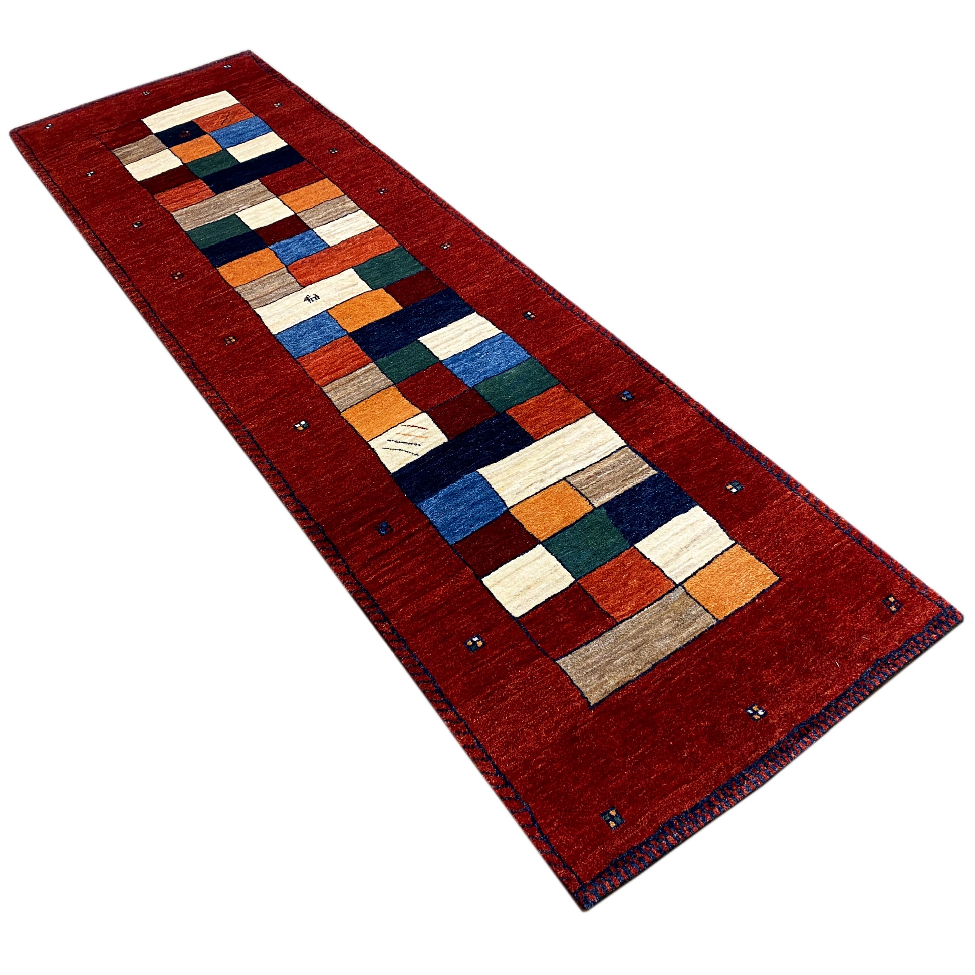 Roter Gabbeh Teppich Läufer 254x79 cm - German Carpet Shop