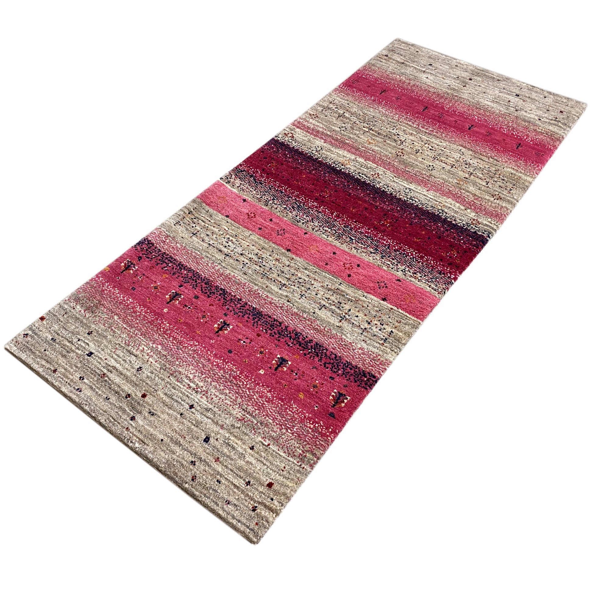 Rosa Gabbeh Teppich Läufer 200x79 cm - German Carpet Shop