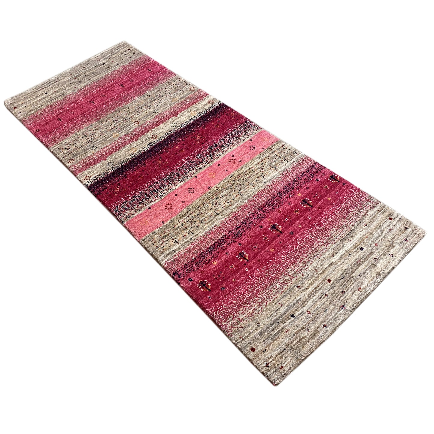 Rosa Gabbeh Teppich Läufer 197x79 cm - German Carpet Shop