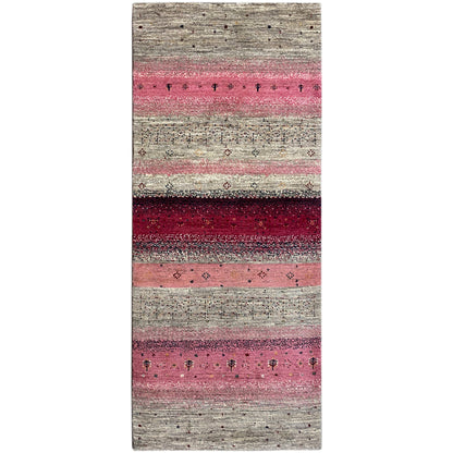 Rosa Gabbeh Teppich Läufer 201x81 cm - German Carpet Shop