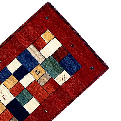 Roter Gabbeh Teppich Läufer 198x82 cm - German Carpet Shop