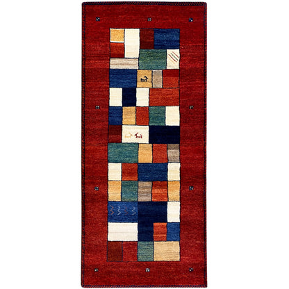 Roter Gabbeh Teppich Läufer 198x82 cm - German Carpet Shop