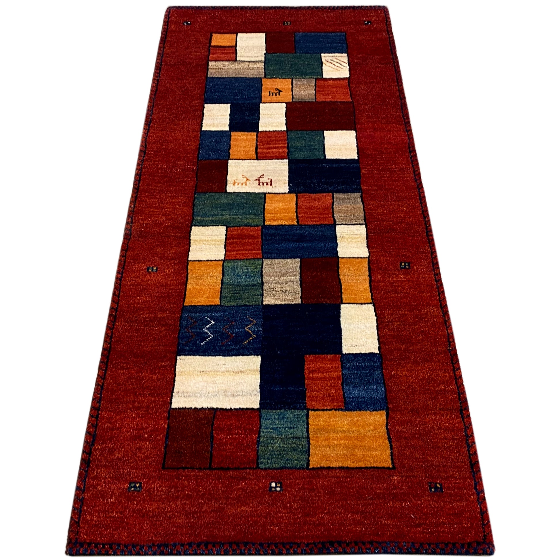 Roter Gabbeh Teppich Läufer 203x81 cm - German Carpet Shop