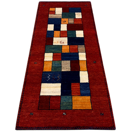Roter Gabbeh Teppich Läufer 203x81 cm - German Carpet Shop