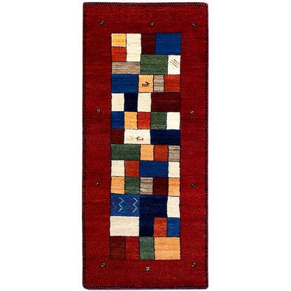 Roter Gabbeh Teppich Läufer 192x79 cm - German Carpet Shop