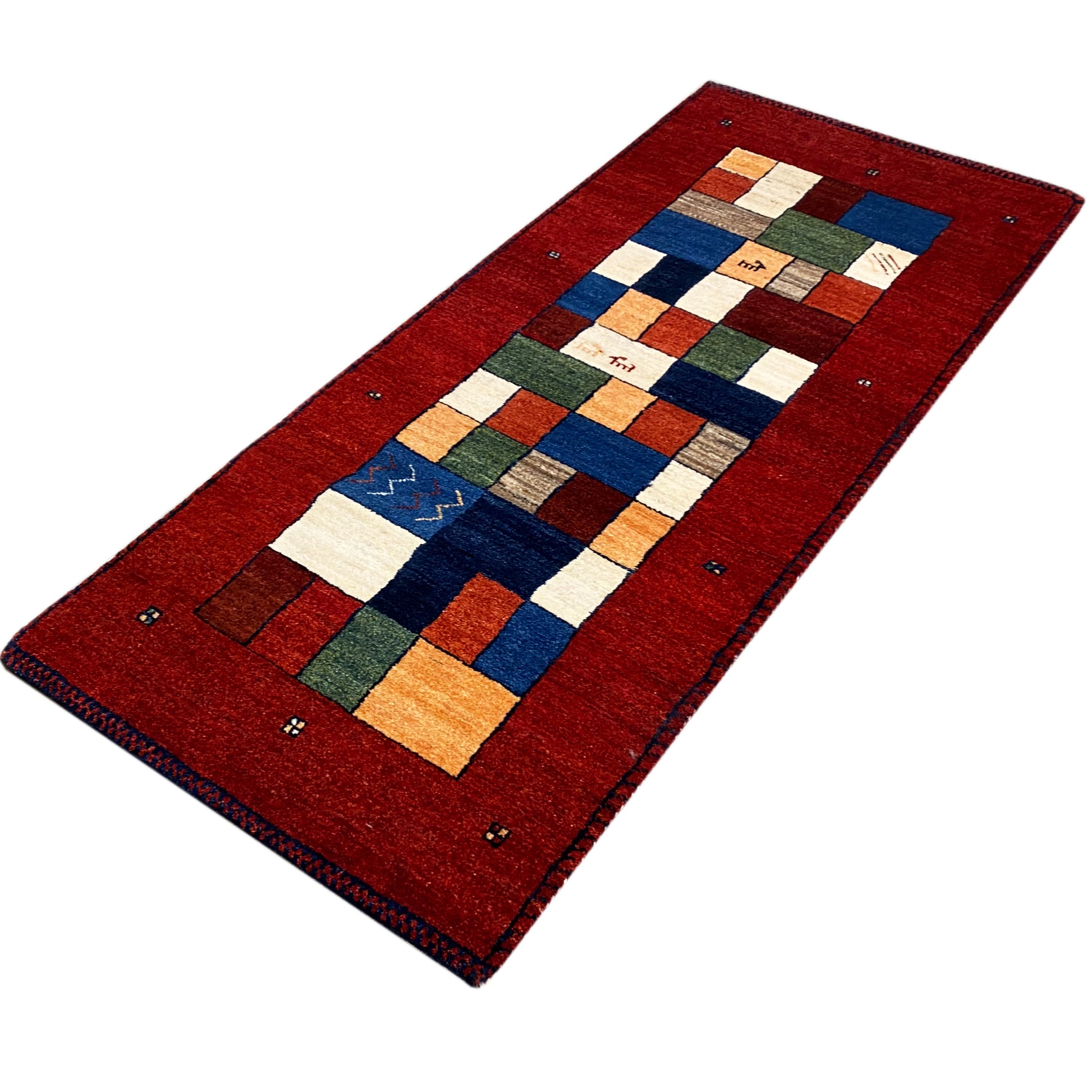 Roter Gabbeh Teppich Läufer 192x79 cm - German Carpet Shop