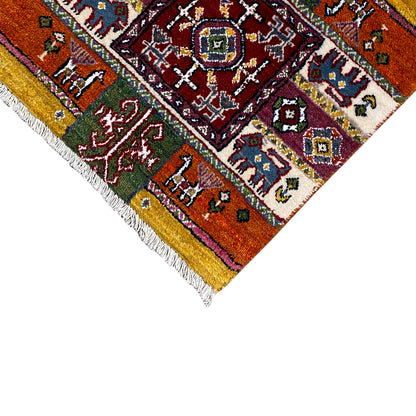 Bunter Gabbeh Teppich Lori 58x57 cm - German Carpet Shop