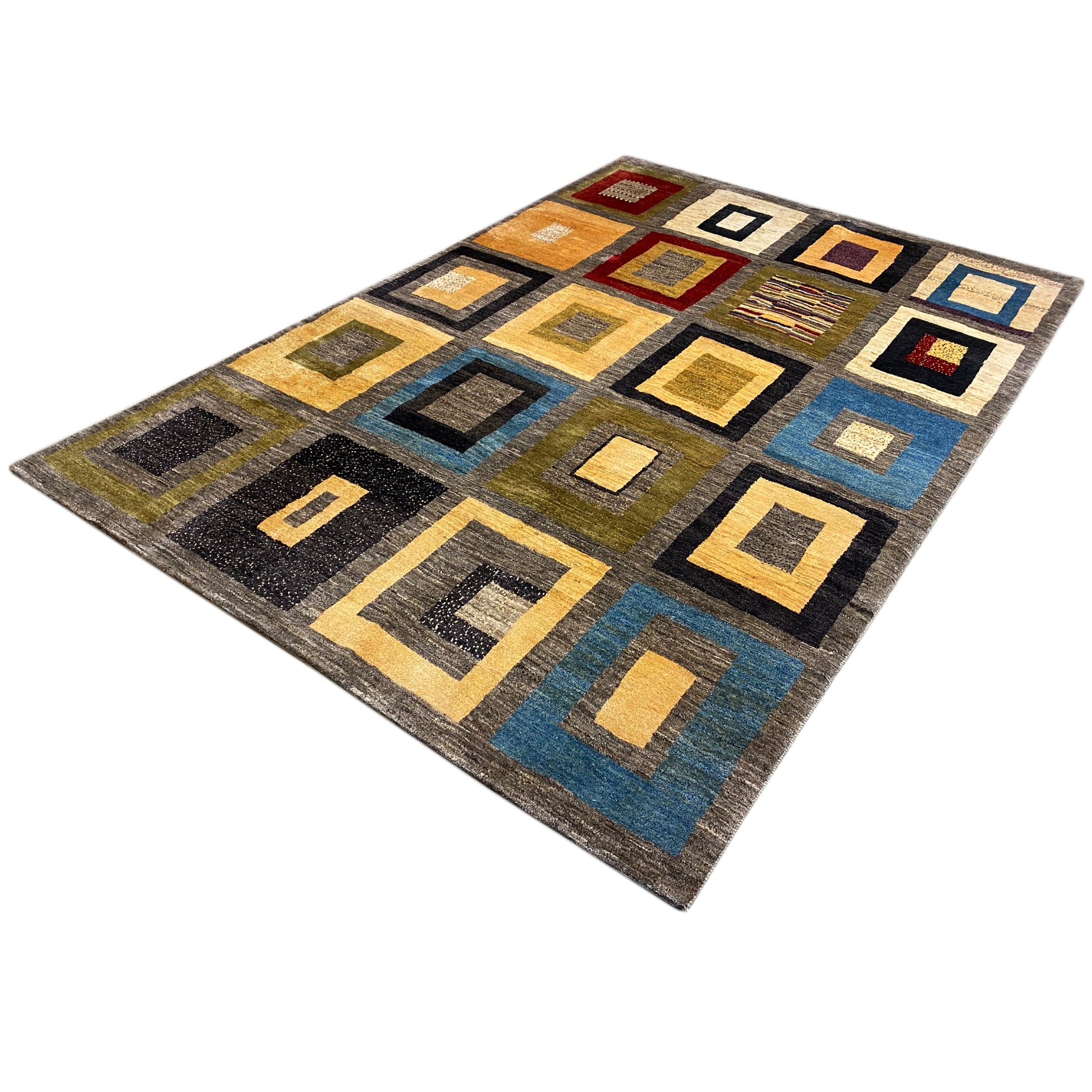 Gabbeh Exklusiver Teppich Grau 297x195 cm - German Carpet Shop