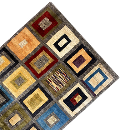 Gabbeh Exklusiver Teppich Grau 297x195 cm - German Carpet Shop