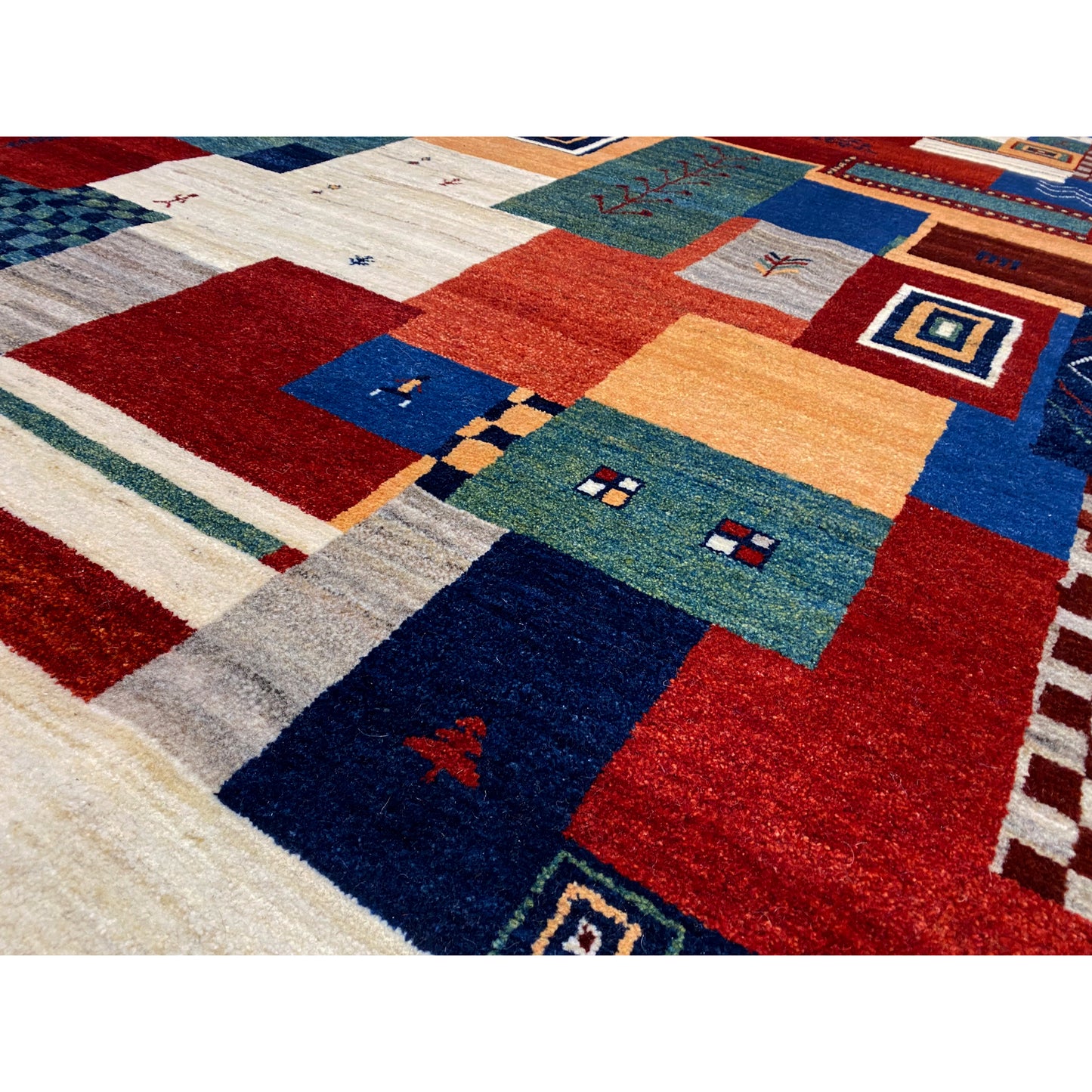 Gabbeh Exklusiver Teppich Beige 303x253 cm - German Carpet Shop