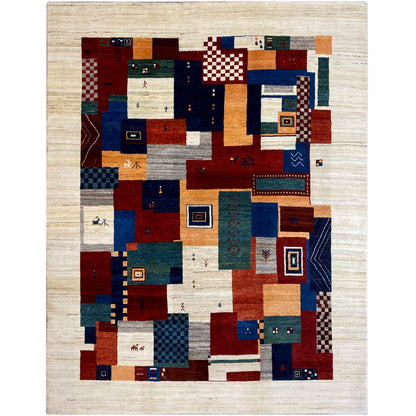 Gabbeh Exklusiver Teppich Beige 303x253 cm - German Carpet Shop