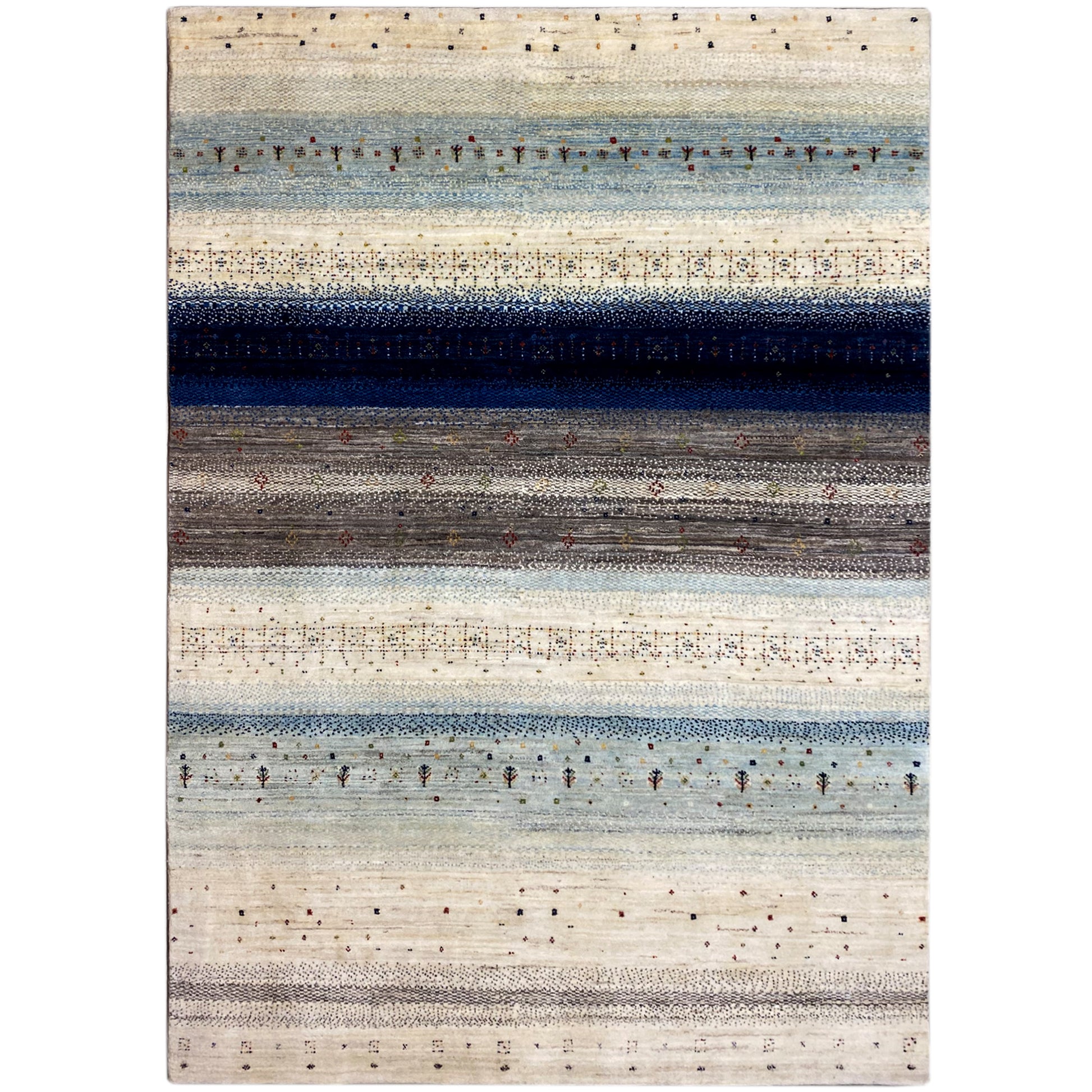 Gabbeh Exklusiver Teppich, Blau 295x202 cm - German Carpet Shop