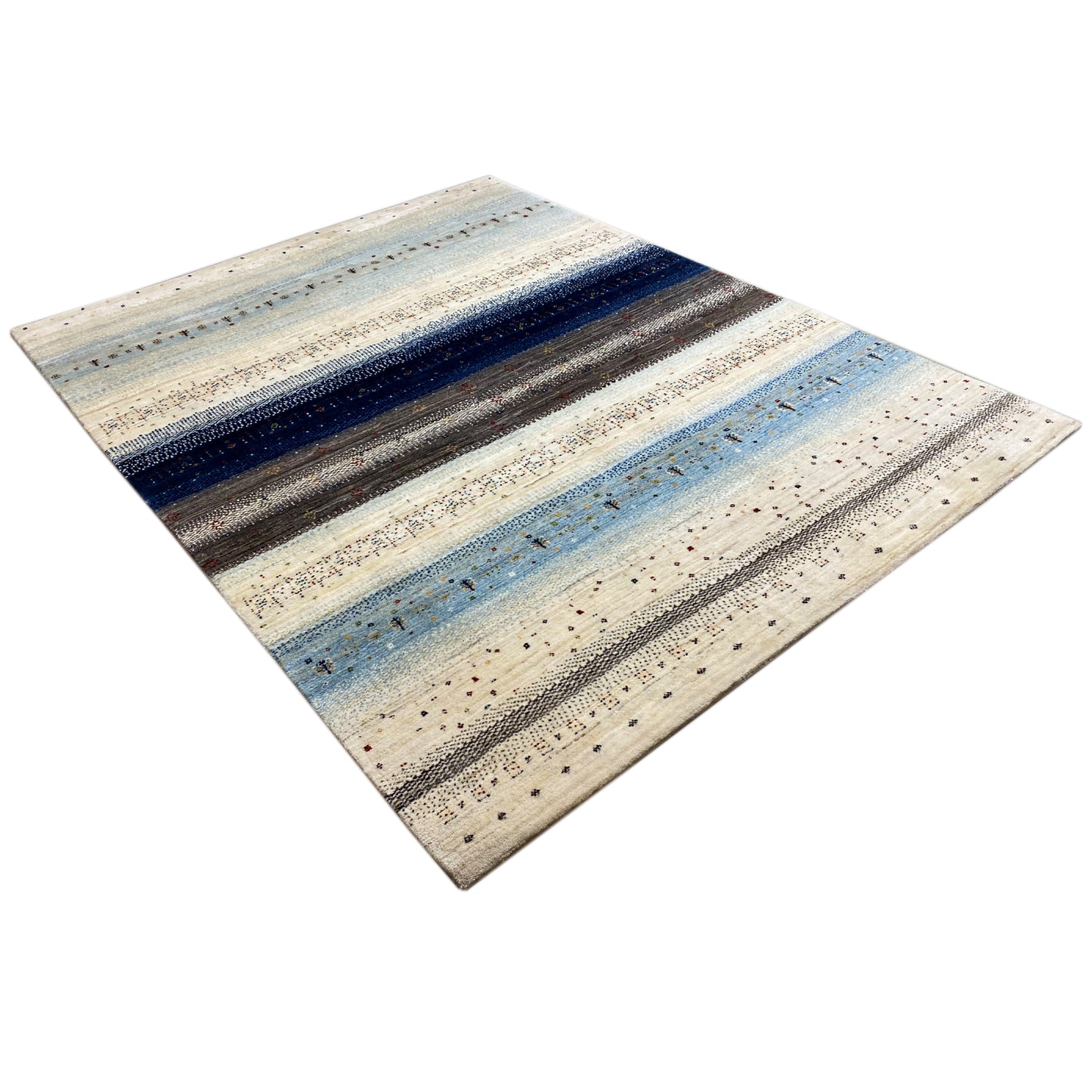 Gabbeh Exklusiver Teppich Blau 267x206 cm - German Carpet Shop