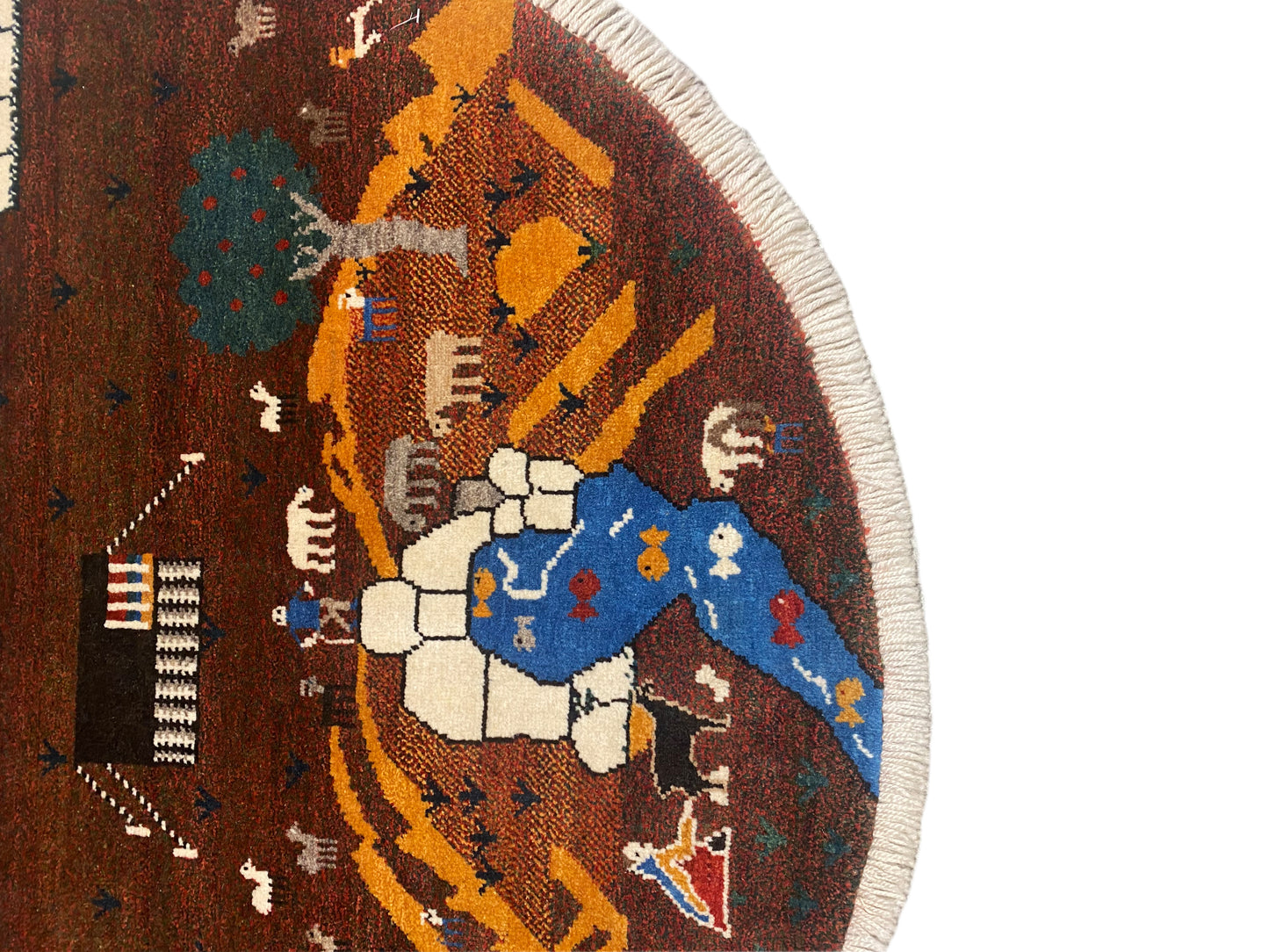 Gabbeh Rug Brown, 107x107 cm