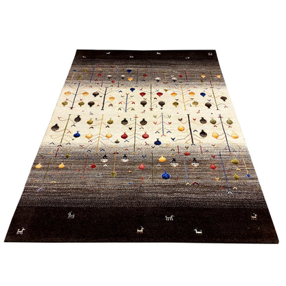 Handgeknüpfter Gabbeh Lori Teppich, 240x171 cm - Naturfarben - German Carpet Shop