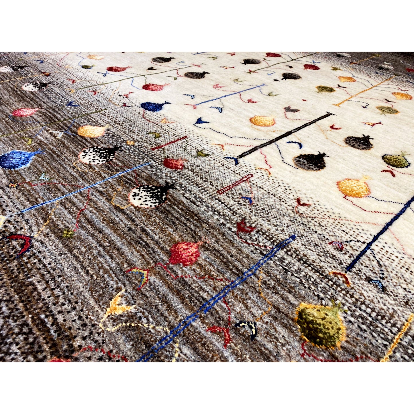 Handgeknüpfter Gabbeh Lori Teppich, 240x171 cm - Naturfarben - German Carpet Shop