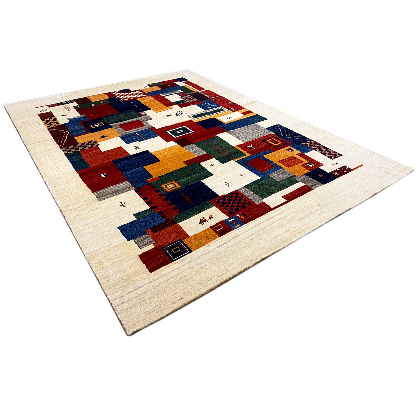 Gabbeh Exklusiver Teppich Beige 349x249 cm - German Carpet Shop