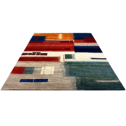 Gabbeh Exklusiver Teppich Blau 303x247 cm - German Carpet Shop