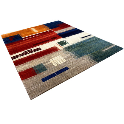 Gabbeh Exklusiver Teppich Blau 303x247 cm - German Carpet Shop