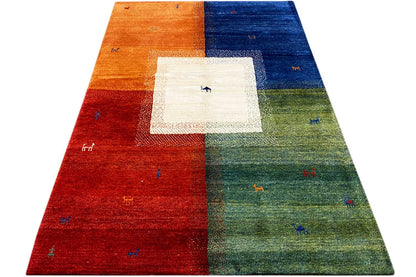 Mehrfarbiger Gabbeh Teppich (170x240 cm / 6x8 ft) - German Carpet Shop