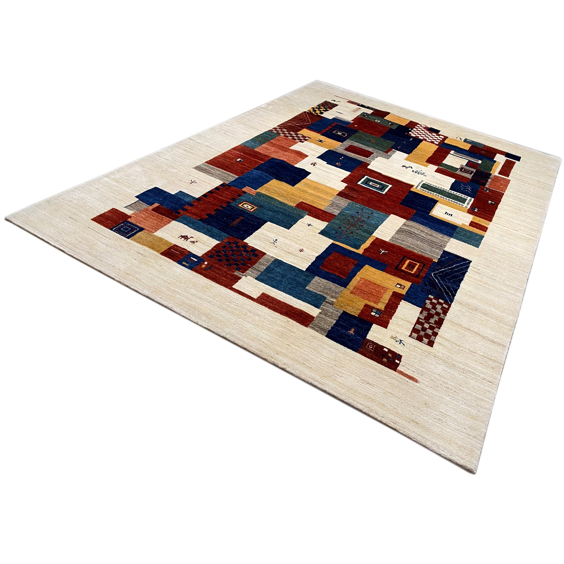 Gabbeh Exklusiver Teppich Beige 349x245 cm - German Carpet Shop