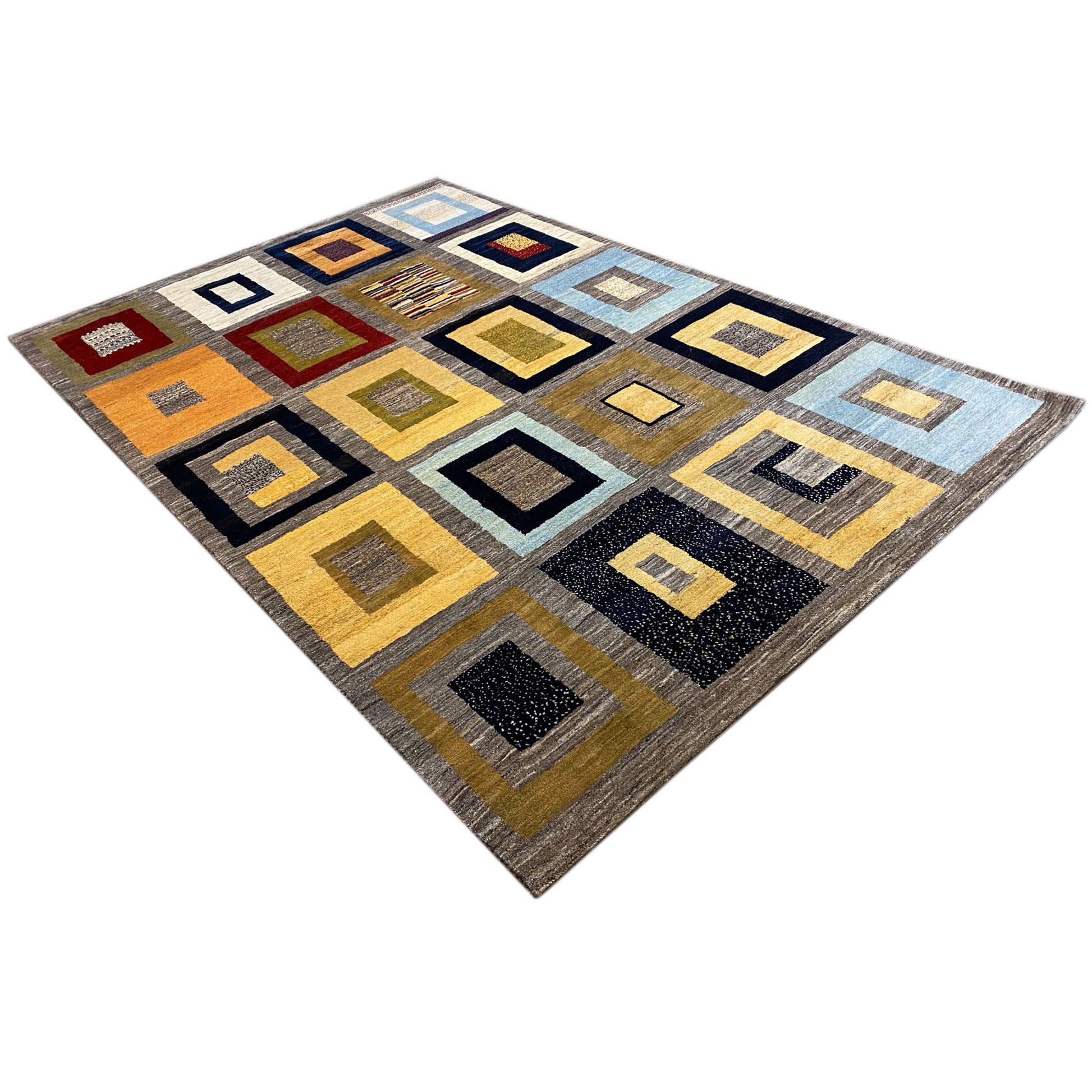 Gabbeh Exklusiver Teppich Grau 297x196 cm - German Carpet Shop