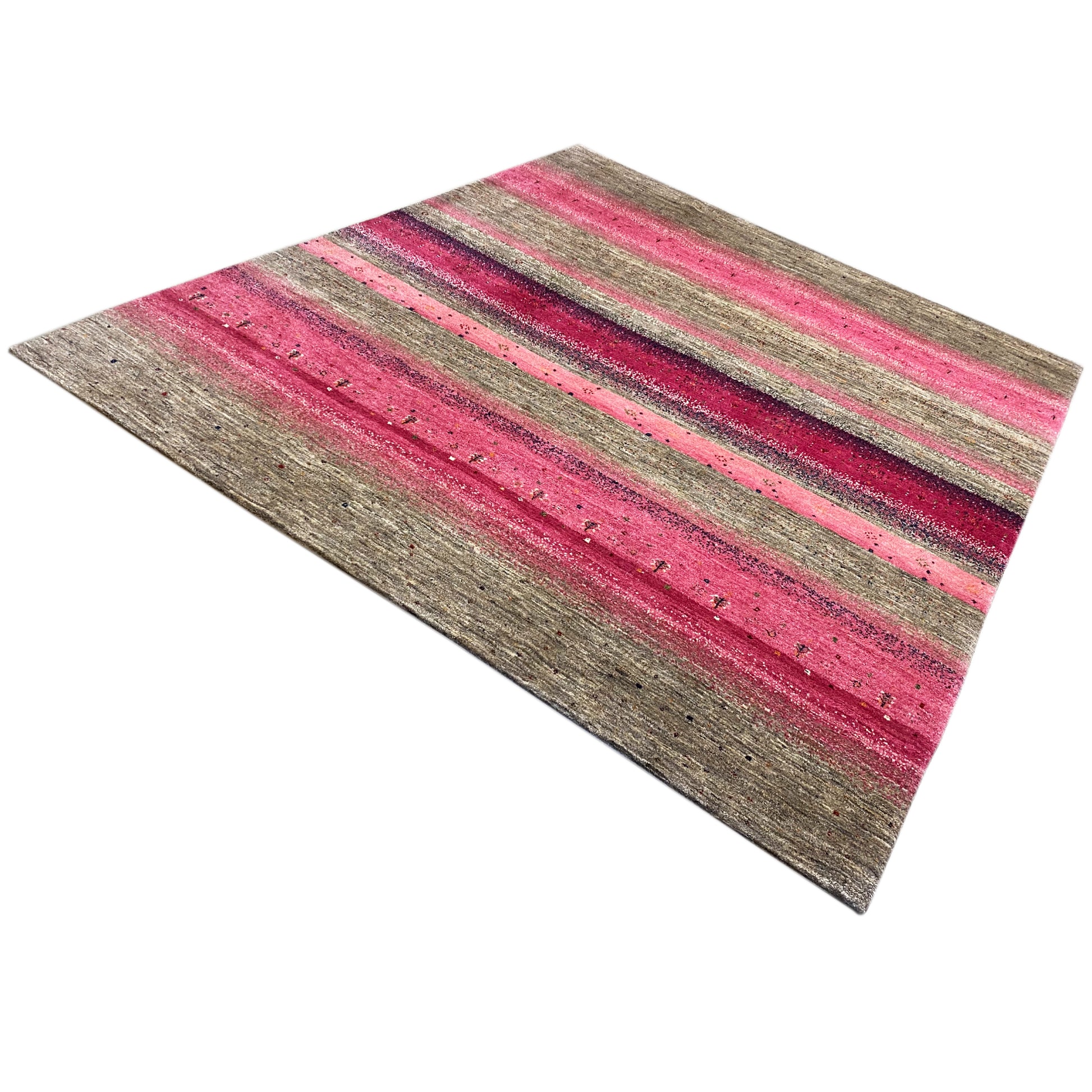 Gabbeh Exklusiver Teppich Rosa 288x247 cm - German Carpet Shop