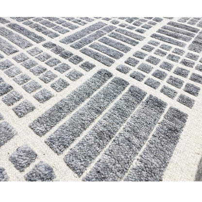 Grauer Berber-Wollteppich, 256x160 cm - Geometrisches Muster - German Carpet Shop