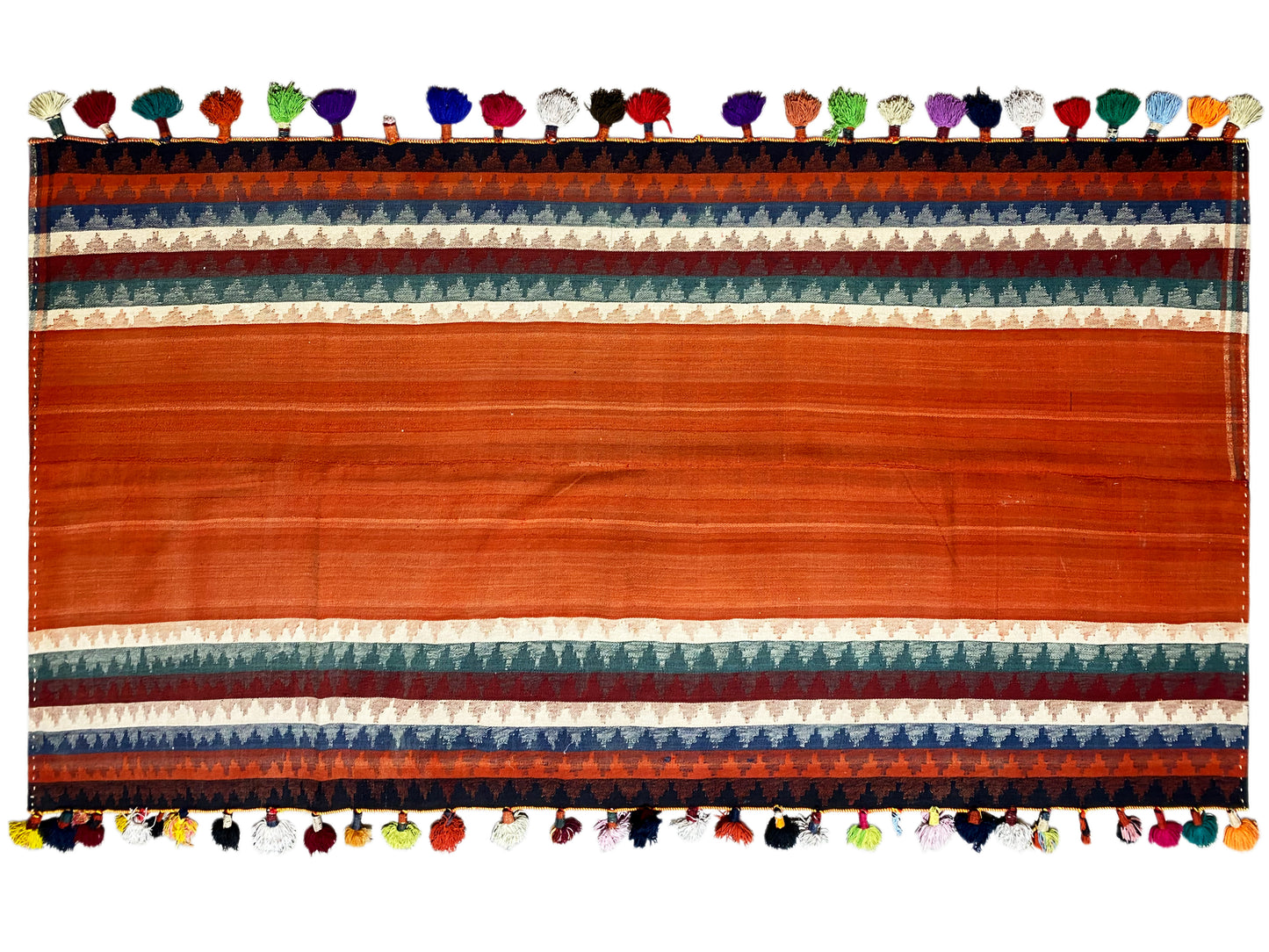 Salon Jajim Teppich bunt handgefertigt mit markanten Streifenmustern