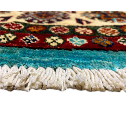 Türkisfarbener Runder Kazak Teppich, 184x185 cm - German Carpet Shop
