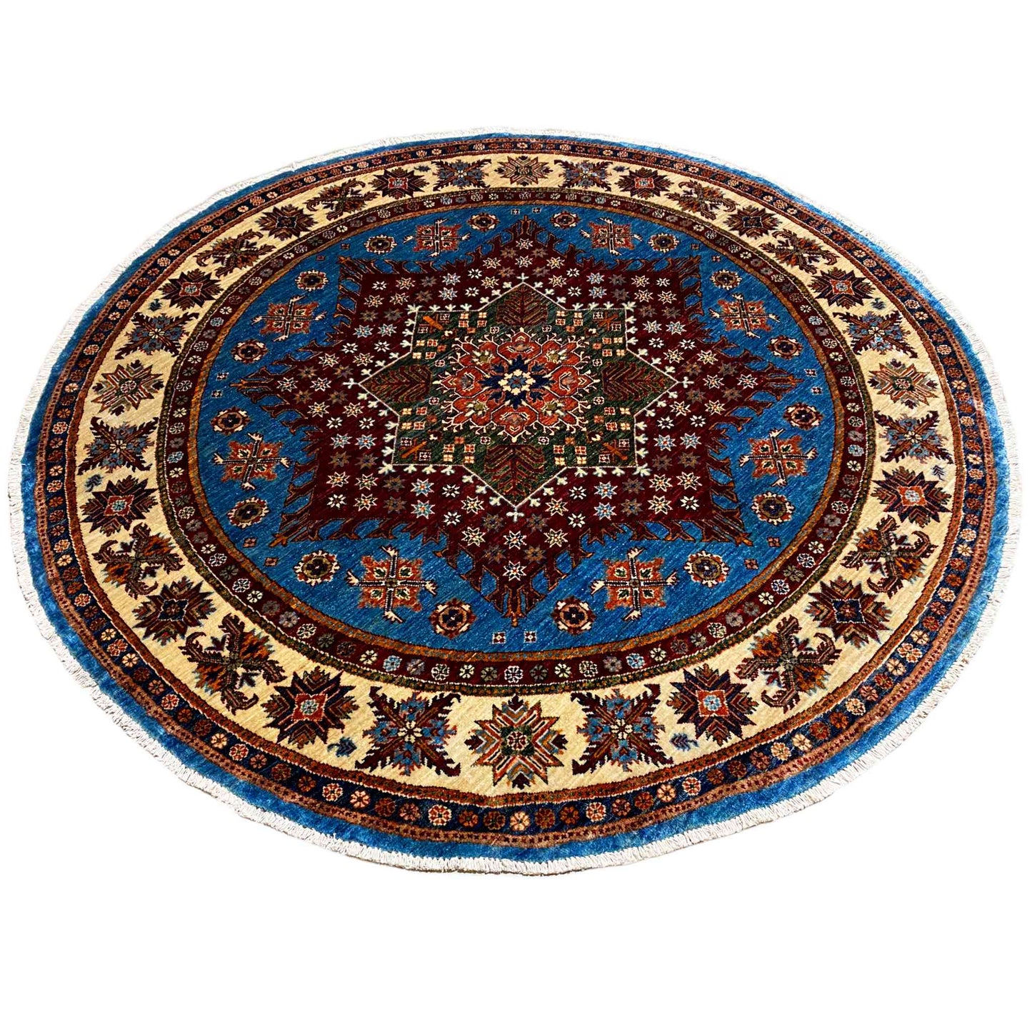 Runder Kazak Teppich, 197x196 cm - German Carpet Shop